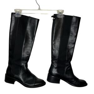 BCBG Judie Black Leather Riding Boot Size 7
